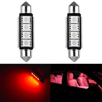 Светодиодные лампы C5W C10W, 2 шт., без ошибок, 41 мм, 42 мм, красный, белый цвет, 12 В, автомобильный купольный светильник для чтения, светильник для салона автомобиля