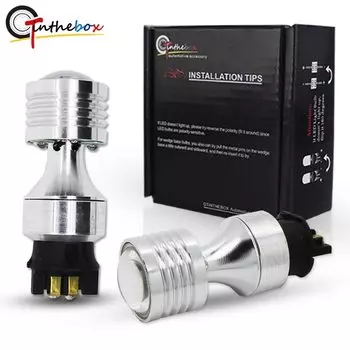 Светодиодные лампы CANbus без ошибок, 20 Вт PW24W PWY24W, для Audi BMW, указатели поворота или дневные ходовые огни, Белый/янтарный, 2 шт.