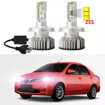 Светодиодные лампы для фар Toyota Etios Sedan 2010-2020 H4, фары дальнего и ближнего света с бриллиантами Canbus 6000K, 2 шт.
