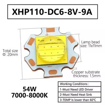 Светодиодные лампы DT&ZM XHP70 XHP90 XHP110 18 Вт 24 Вт 45 Вт 72 Вт