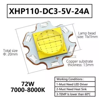 Светодиодные лампы DT&ZM XHP70 XHP90 XHP110 18 Вт 24 Вт 45 Вт 72 Вт