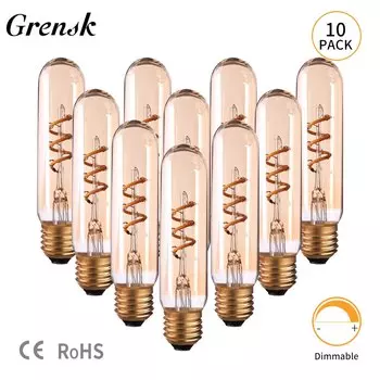 Светодиодные лампы Grensk Спираль T30 янтарные 3Вт E27