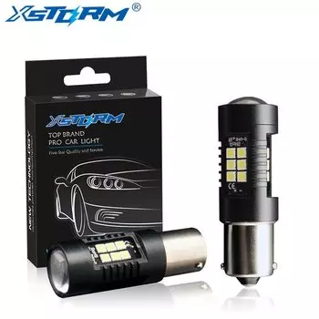 Светодиодные лампы P21W 1156, BA15S, 21/3030SMD, белый/желтый/янтарный/Красный, 12 В, 2 шт.