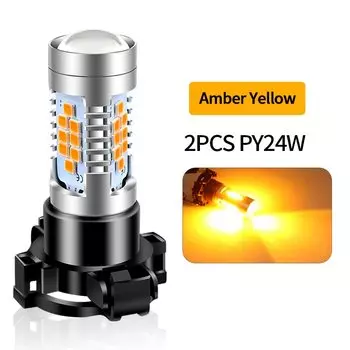 Светодиодные лампы янтарного цвета CANbus PY24W 5200s для BMW E90 E91 E92 E93 F10 F07 5 Series E83 F25 X3 E70 X5 E71 X6 Z4, Передние поворотники