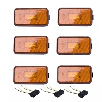 Светодиодные лампы янтарного цвета для боковых габаритных огней Scania, 24 В, для грузовиков, габаритные огни Scania, детали кузова грузовика + 2 разъема oem1737413