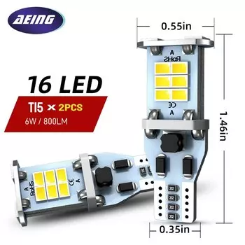 Светодиодные лампы заднего хода T15, лампы W16W для Lexus LX570, LX460, GX460, NX200T, NX300H, RX350, RX400H, RX450H, RX450HL, RX200T, RX270, RX300