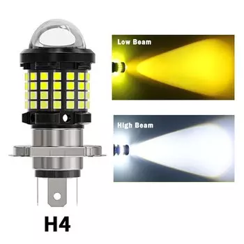 Светодиодные мотоциклетные фары H4 BA20D, фары ближнего/дальнего света 3030 60SMD, супер яркие лампы, аксессуары для мотоциклов, 6000K 12 В