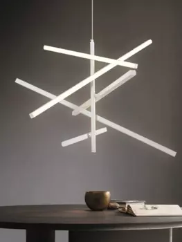 Светодиодные подвесные светильники в скандинавском стиле с геометрическими полосками, современная простая Люстра для гостиной, столовой, домашний декор, осветительный прибор в стиле лофт для спальни