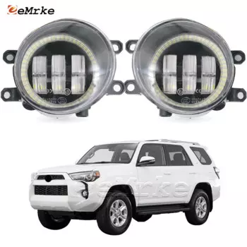 Светодиодные противотуманные фары автомобиля PTF для Toyota 4Runner SR5, 4 Runner TRD Pro 2014-2021 2022 2023 с линзой Angel Eye DRL дневные ходовые огни