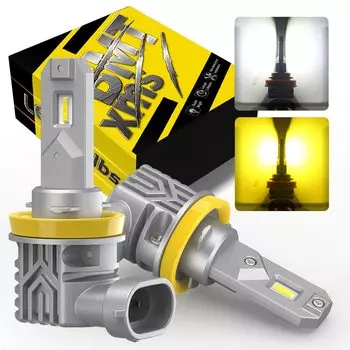 Светодиодные противотуманные фары CANBUS H8 HB4 H10 H11 H16JP 2 шт., светодиодные лампы для вождения автомобиля, для Toyota, Skoda, Ford, Lada, 300 люмен, желтого и белого цвета