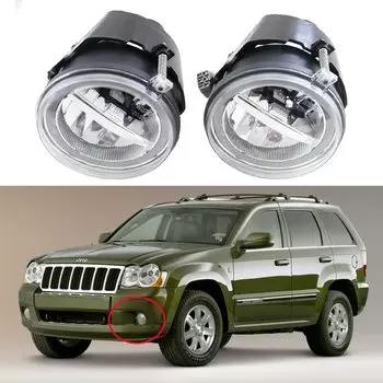 Светодиодные противотуманные фары дальнего света для Jeep Grand Cherokee 2005 2006 2007 2008-2010 DRL дневные ходовые огни Позиционный свет с кольцом Halo