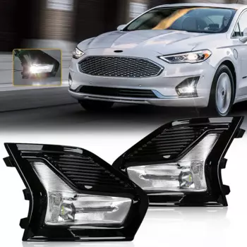 Светодиодные противотуманные фары для Ford Mondeo Fusion 2019 2020, противотуманные фары дневного света, передний бампер автомобиля, фара с крышкой, провод