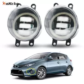 Светодиодные противотуманные фары для Toyota Auris E180 Corolla Ascent 4D/5D 2012 2013 2014 2015 Автомобильные линзы PTF Angel Eyes DRL Дневные ходовые огни