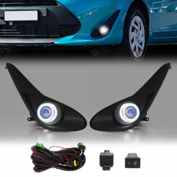 Светодиодные противотуманные фары DRL для Toyota Aqua Prius 2018 2019 дневные ходовые рандомные дневные рандомные глаза для переднего бампера водонепроницаемые аксессуары для вождения