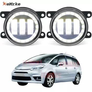 Светодиодные противотуманные фары PTF 30 Вт, линзы для Citroen Grand C4 Picasso I мкА 2006-2013, сигнал поворота автомобиля, ангельские глазки, дневные ходовые огни