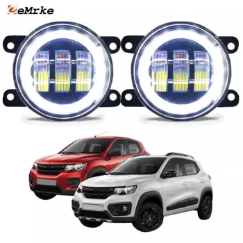 Светодиодные противотуманные фары PTF 30 Вт прозрачные линзы для Renault Kwid XBA XBB 2015 2016 2017 2018 2019 дневное освещение DRL гало сигнал поворота ангельский глаз