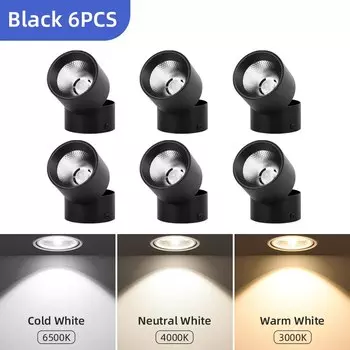 Складные алюминиевые светодиодные трековые светильники, регулируемый угол, трековое освещение, точечные светильники для дома, кухни, магазина