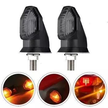 Светодиодные указатели поворота для мотоцикла, 12 В, универсальный мини-поворотный янтарный свет, мигалка со стрелкой, светодиодная лампа, 8 мм, индикаторные лампы для мотоцикла