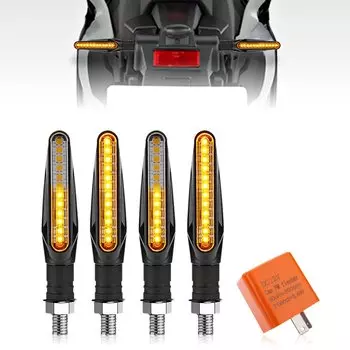 Светодиодные указатели поворота для мотоцикла, янтарная мигалка, реле с проточной водой, 12 светодиодов, указатель поворота, мигающие огни для мотоцикла