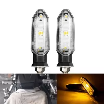 Светодиодные указатели поворота для мотоцикла, янтарная мигалка, передний и задний указатель поворота 12 В 10 мм для Yamaha, Honda Moto, индикаторная лампа
