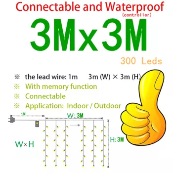 Светодиодные занавески Topdii 3x3 м RGB