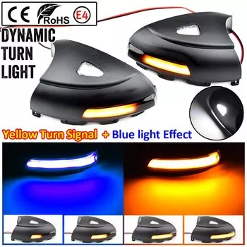 Светодиодные зеркальные указатели поворота, динамический поворотник с проточной водой для VW Tiguan MK1 2008 2009 2010 2011 2012 2013 2014 2015 2016