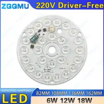 Светодиодный чип 6 Вт, 12 Вт, 18 Вт, драйвер не требуется, переменный ток, 220 В-240 В, SMD 2835, холодный и теплый белый круглый светильник, бусины для лампочки, прожектора
