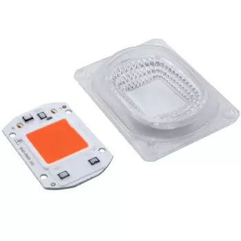 Светодиодный COB Полный спектр выращивания растений Чип + линза-отражатель 50 Вт 30 Вт 20 Вт 220 В 240 В Светодиодный прожектор DIY Наружный свет