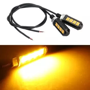 Светодиодный фонарь DRL для мотоцикла, оранжевый стоп-сигнал для мотоцикла, задний указатель поворота, для кафе, Racer, Honda, BMW, Yamaha, 12 В