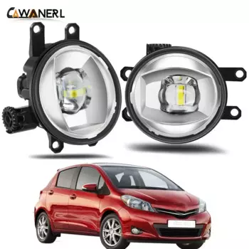 Светодиодный фонарь светильник в сборе Передний бампер автомобиля объектива противотуманные лампы дневного света светильник 30 Вт 8000LM 12V для Toyota Yaris хэтчбек 2006-2014