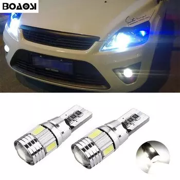 Светодиодный габаритный фонарь BOAOSI T10 W5W, 2 шт., Canbus, клиновидный фонарь для Ford focus 1, 2, 3, fiesta, mondeo, ecosport, kuga
