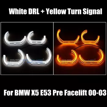 Светодиодный комплект с ангельскими глазками для BMW X5 E70 E53, модифицированный ксеноновый комплект для тюнинг освещения, DTM, светодиодный, с кристаллами
