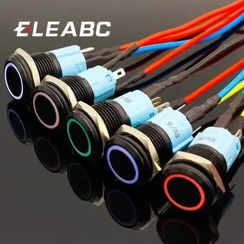 Светодиодный мгновенный 16 мм водонепроницаемый металлический кнопочный переключатель 3 в 5 в 12 В 24 в 48 в 110 В 220 В