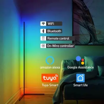 Светодиодный напольный светильник Tuya Rgbic 160 см, интеллектуальное приложение, пульт дистанционного управления, современный угловой атмосферный светильник RGB, красочный