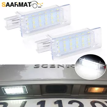 Светодиодный номерной знак 2 шт. для Renault Scenic 2 3 Modus Laguna 2 3 Espace 4 Zoe Captur Fluence Dacia Duster Logan устройства