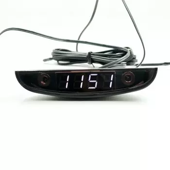 Светодиодный ные автомобильные часы 24-часовой термометр для автомобиля внутри и снаружи измеритель температуры цифровой монитор напряжения батареи постоянный ток 8 ~ 28 в вольтметр