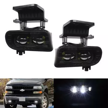 Светодиодный ные Противотуманные фары для автомобильного бампера с ДХО для Chevy Silverado 1500 2500 1999-2002 / Silverado 3500 2001-2002 / Tahoe Suburban 2000-2006