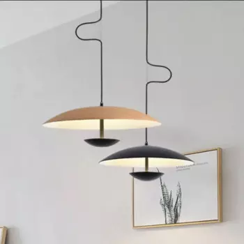 Подвесной светильник xiuxiu, черный, дерево, LED