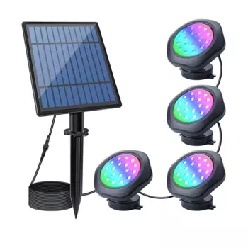 Светодиодный подводный светильник на солнечной батарее с регулируемой яркостью, IP68 Водонепроницаемая Ландшафтная лампа, погружной светильник для аквариума, резервуара, садового декора