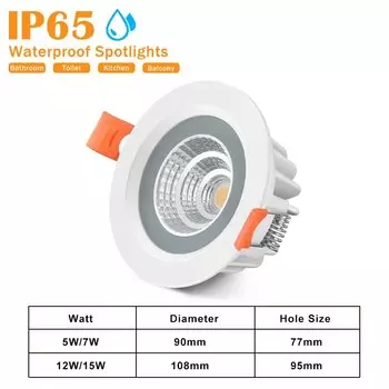 Светодиодный потолочный светильник POLKE, белый/черный, 5/7/12 Вт