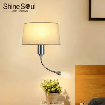Светодиодный прикроватный светильник в скандинавском стиле, художественная лампа для чтения, Настенный современный американский Ретро светильник для спальни, комнатный светильник с ночным освещением, OEM