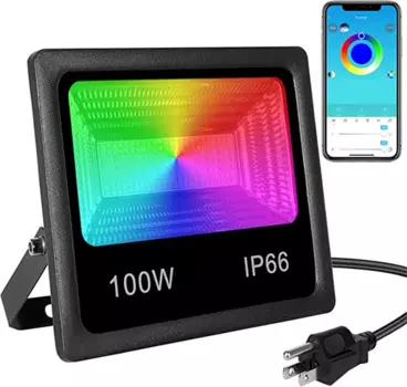 Светодиодный RGB-отражатель 25 Вт, 50 Вт, Водонепроницаемый умный прожектор, уличный прожектор с управлением через приложение и Bluetooth, светильник для сада и ландшафта