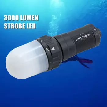Светодиодный стробоскоп для дайвинга из алюминиевого сплава, белый светодиод, 3000 люмен, подводный сигнальный светильник, IP68, 26650, перезаряжаемый светильник для дайвинга