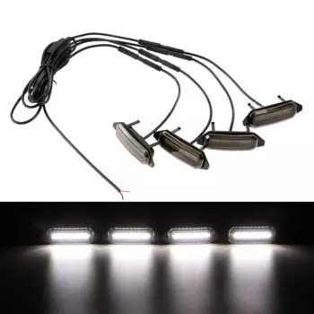 Светодиодный светильник на решетку автомобиля, крепление на жгуты, дымчатый янтарно-белый светильник на решетке для Toyota RAV4 2019-2022