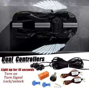 Светодиодный светильник с крыльями ангела для автомобиля, мотоцикла, зеркала заднего вида, универсальные декоративные фонари, аксессуары, проекционная лампа для дверей приветствия