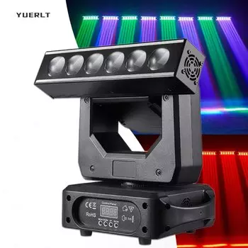 Светодиодный светильник с подвижной головкой 6 x 20 Вт с управлением по dziaajcym эффектом DMX512, профессиональное управление освещением для DJ/бара/вечеринки/выступления/сценического освещения