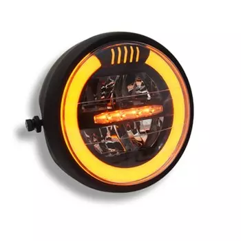 Светодиодный винтажный мотоциклетный налобный фонарь, фара «ангельский глаз» для кафе, Racer, Royal, Enfield, Road, King, Triumph, Cruiser