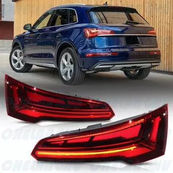 Светодиодный задний фонарь для Audi Q5, европейская версия 2021 2022 2023 2024, автомобильные аксессуары, 1 пара задних фонарей, стоп-сигнал