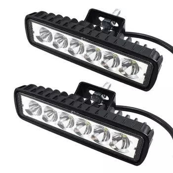 Светодиодсветильник ходовые огни для мотоциклов, 6 дюймов, 18 Вт, 12/24 в, фара 4x4 для внедорожников, грузовиков, тракторов, предупредительные точечные огни, 2 шт.