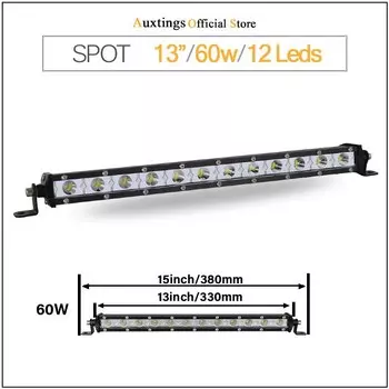 Светодиодсветильник панель, ультратонкая, 7, 13, 20, 25, 32, 38 дюймов, 12 В, 24 В, для Jeep ATV, Trucks фара дальнего света для трактора